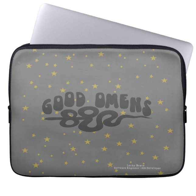 Goede Omens Slang Laptop Sleeve (Voorkant)