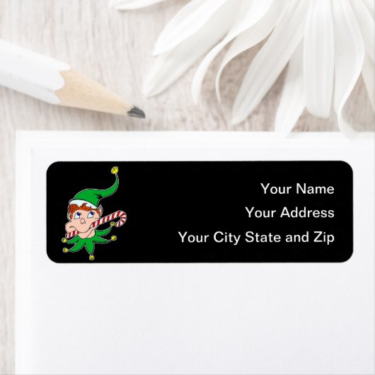 Goede Pixie op Zwart Mailing Label (Insitu)