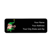 Goede Pixie op Zwart Mailing Label (Voorkant)