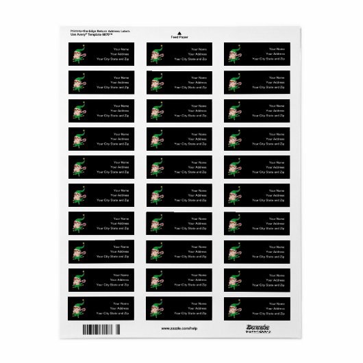 Goede Pixie op Zwart Mailing Label (Full Sheet)