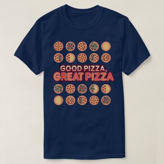 Goede Pizza Grote Pizza Toppings T-shirt (Design voorkant)