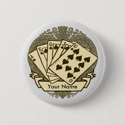 Goede Poker Hand knop Ronde Button 5,7 Cm (Voorkant)