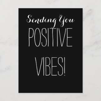 Goede Positieve Vibes Zwart-wit Spiritueel Briefkaart