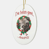 Goede Pug...meestal! Kerstovaal Ornament (Links)
