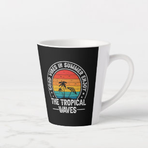 Goede Sfeer Zomer Tropische Golven Latte Mok