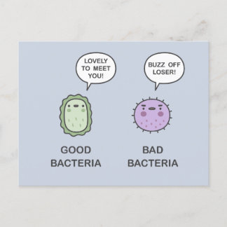 Goede, slechte bacteriën briefkaart