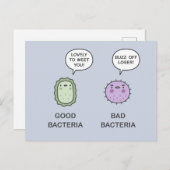 Goede, slechte bacteriën briefkaart (Voorkant / Achterkant)