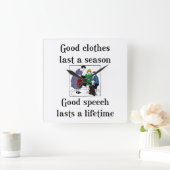 Goede Speech School Gezegde Wall Clock Vierkante Klok (Huis)