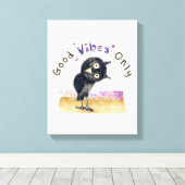 Goede steekproeven slechts met Curieuze Owl Canvas Afdruk (Insitu (Houten vloer))