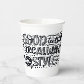 Goede tanden zijn altijd in stijl papieren bekers (Links)