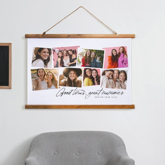 Goede tijden, geweldige herinneringen aan leuke fo hangend wandkleed