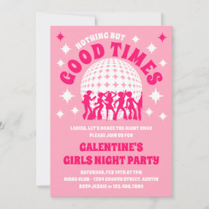 Goede tijden Groovy Pink Galentine's Girls Party Kaart