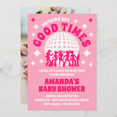 Goede tijden Groovy Roze Baby shower Kaart (Voorkant / Achterkant)
