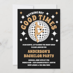 Goede tijden Groovy Zwart & Goud Vrijgezellenfeest Kaart