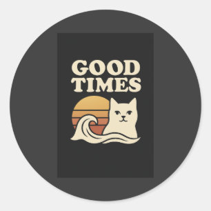 Goede tijden - Retro esthetische vibes Ronde Sticker