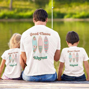 Goede tijden vooruit Surfboard familie strand vaka T-shirt