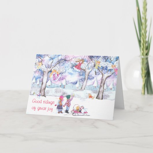 Goede tijding van grote vreugde feestdagen kaart (Voorkant)