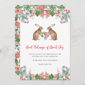 Goede Tijdingen van Groot Geluk Winterbessen Kerst Feestdagenkaart (Voorkant / Achterkant)