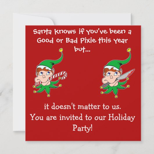 Goede uitnodiging voor Pixie Bad Pixie Party (Voorkant)