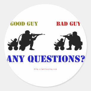 Goede vent - Slechte vent Ronde Sticker