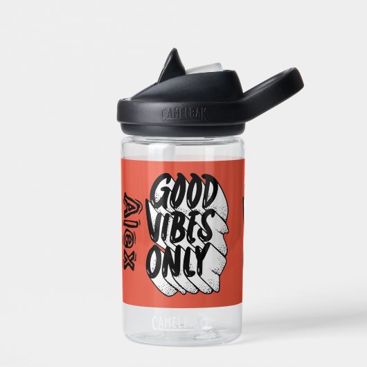 Goede Vibes alleen aangepaste naam Waterfles (Links)