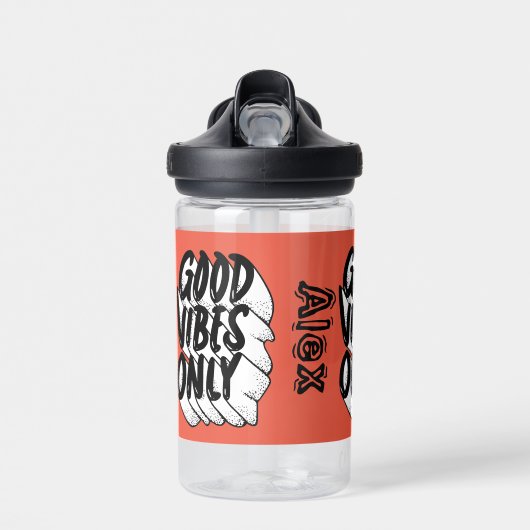 Goede Vibes alleen aangepaste naam Waterfles (Voorkant)