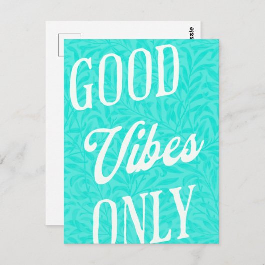 Goede Vibes Alleen Blauw en Wit Briefkaart (Voorkant / Achterkant)