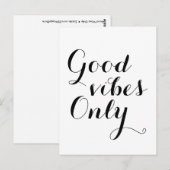 Goede vibes alleen blij verheffen positieve boodsc briefkaart (Voorkant / Achterkant)