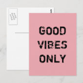 GOEDE VIBES ALLEEN. BRIEFKAART (Voorkant / Achterkant)