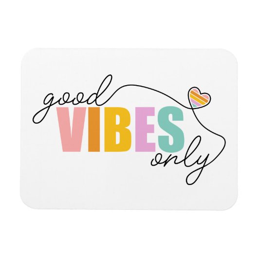 Goede vibes alleen regenbooghart magneet (Horizontaal)