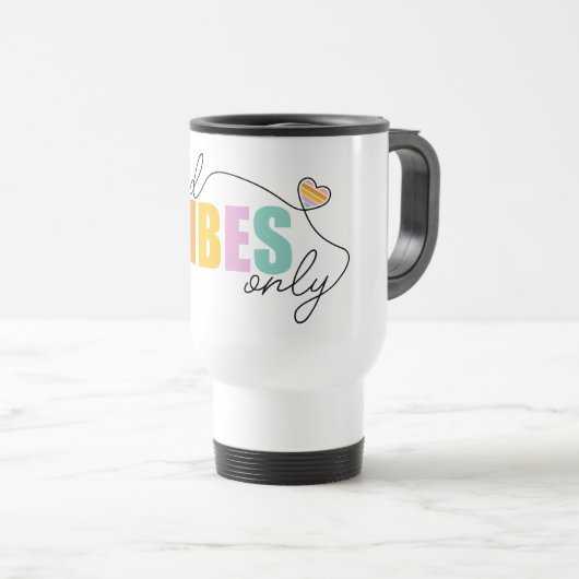 Goede vibes alleen regenbooghart reisbeker (Voorkant rechts)
