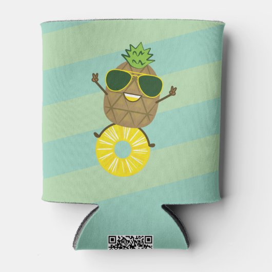 Goede vibes ananas | Leuke zomerse Koelbox Blikjeskoeler (Voorkant)
