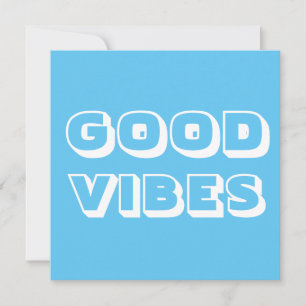 Goede Vibes, beste wensen, veel succes, hemelsblau Kaart