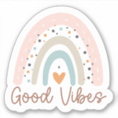 Goede Vibes Boho Rainbow Sticker (Voorkant)