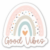 Goede Vibes Boho regenboog waterdicht Sticker (Voorkant)
