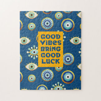 Goede Vibes brengt een goede Luck kwaadaardige oog Legpuzzel