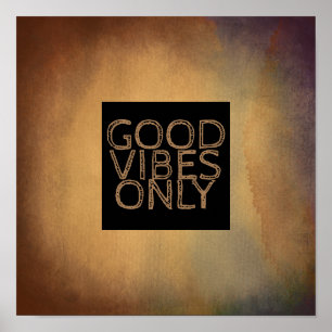 goede vibes citeren alleen poster wall art brown