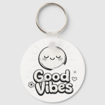 Goede Vibes Cute Smiley Sleutelhanger – Positief M