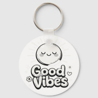 Goede Vibes Cute Smiley Sleutelhanger – Positief M