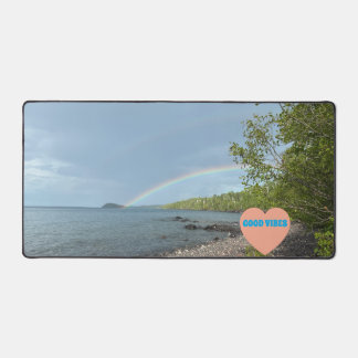 Goede Vibes- Dubbele Regenbogen boven Isle Royale Bureaumat