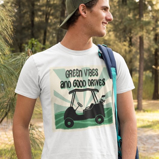 Goede vibes en goede drives Retro golfkar T-shirt