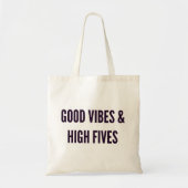 Goede vibes en high fives grappige kerst tote bag (Voorkant)