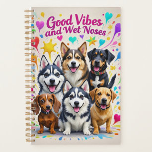 Goede vibes en natte neuzen Speelse doodles Planner
