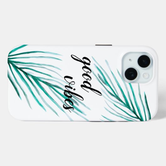 Goede vibes Groene palmboombladeren Case-Mate iPhone Case (Achterkant (horizontaal))