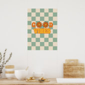 Goede vibes groovy retro poster (Keuken)