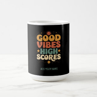 Goede Vibes & Hoge Scores Retro 70s Aangepaste Typ Koffiemok