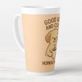 Goede Vibes & Koffie – Speelse Puppy Digitale Kuns Latte Mok (Linkerhoek)