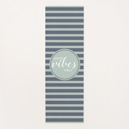 Goede Vibes only Blue & Green Typography Quote Yogamat (Voorkant)
