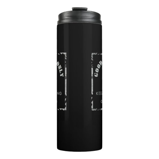 Goede Vibes only-Keep Learning & Growing Design Thermosbeker (Voorkant)