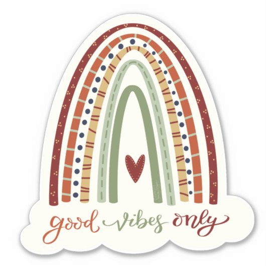 Goede Vibes Only Rainbow Fun Inspirivity Sticker (Voorkant)